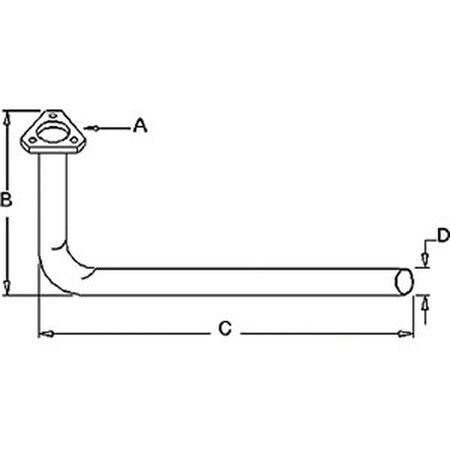 Aftermarket Exhaust Pipe MUF90-0029